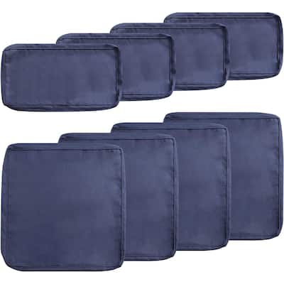 8-Piece Outdoor Furniture Patio Cushion Covers Washable Replacement Waterproof with Zipper
