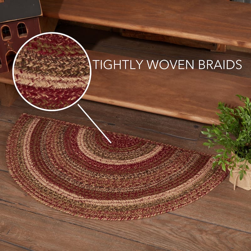 Cider Mill Jute Rug Half Circle w/ Pad 16.5x33 - 16.5" x 33"
