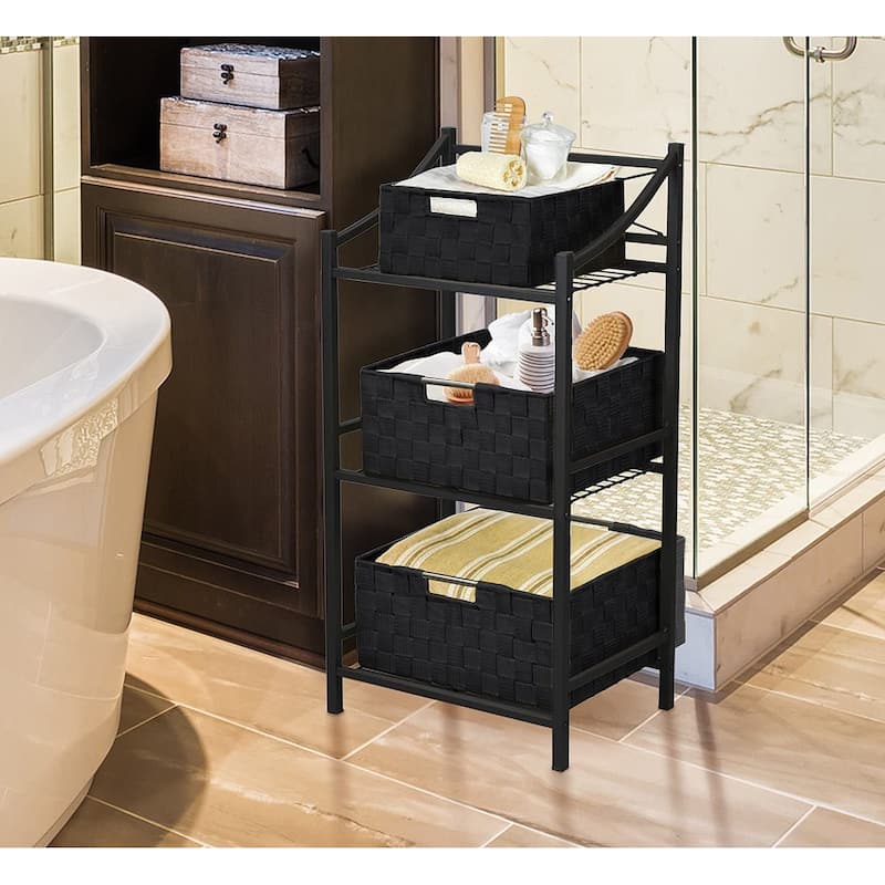 Double Woven Basket Bin Set (3 Pack) - 12.50'' x 12.50'' x 6''