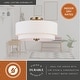 preview thumbnail 4 of 15, Burnaby Mid-Century Modern Ceiling Mount Light White Linen Drum Shade