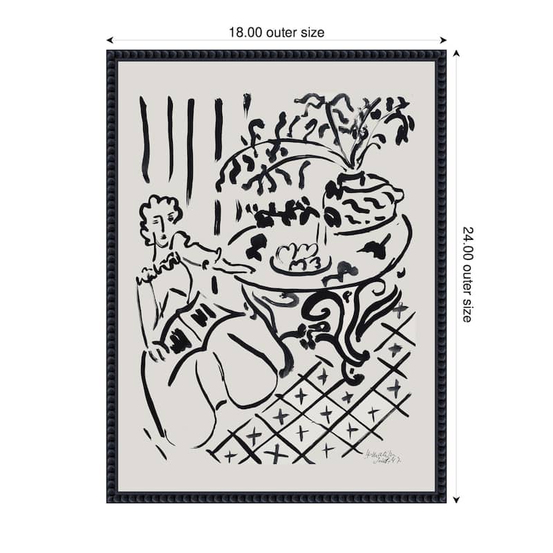 Kate and Laurel Fille assise a table 1947 Henri Matisse by Nostalgia Prints Framed Canvas Wall Art Print