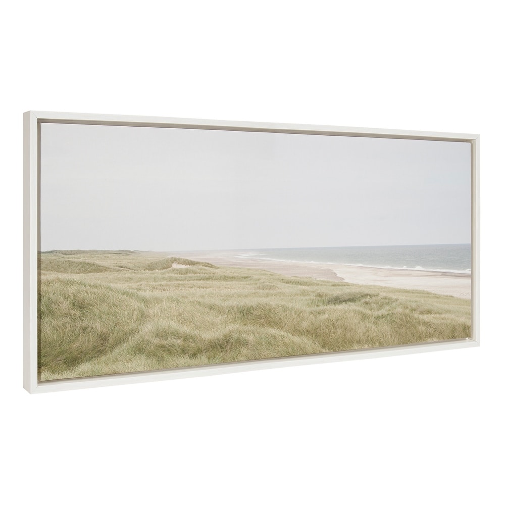 Kate and Laurel Sylvie Peaceful and Serene Coastal Landscape Framed Canvas by The Creative Bunch Studio
