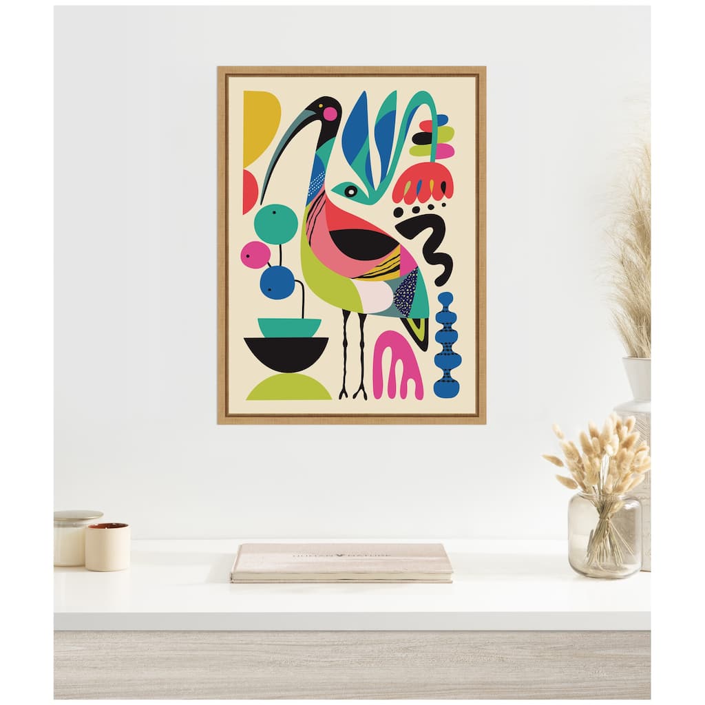 Kate and Laurel Ibis by Rachel Lee Framed Canvas Wall Art Print