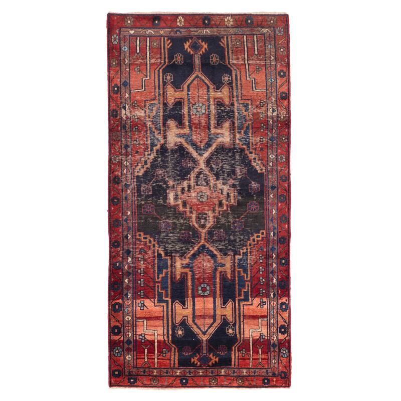 ECARPETGALLERY Hand-knotted Konya Anatolian Dark Navy Wool Rug - 4'3 x 8'9