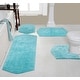 preview thumbnail 11 of 165, Waterford Collection 100% Cotton Non-Slip Bathroom Rug Set, Machine Washable Bath Rug, 4 Piece Bath Mat Set with Contour Turquoise