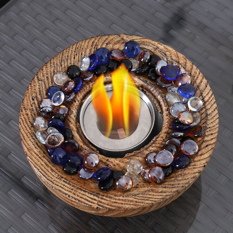 9" Terra Fab Portable Tabletop Fire Bowl Indoor/Outdoor Fire Pit