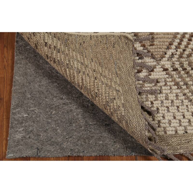 Geometric Moroccan Oriental Runner Rug Handmade Wool Carpet - 2'5"x 13'1"