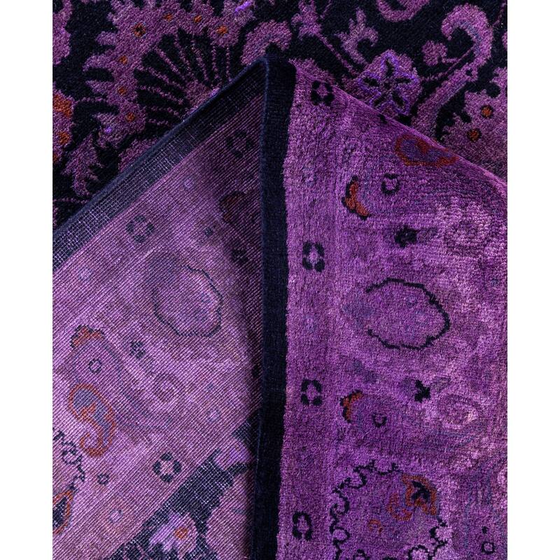 Overdyed One-of-a-Kind Hand-Knotted Area Rug - Purple - 4' 1" x 6' 6"