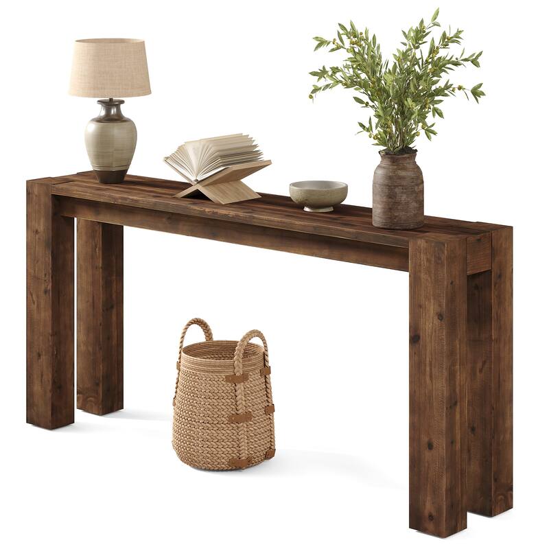 Solid Wood Console Table for Entryway, 70.9 Inch Extra Long Sofa Table