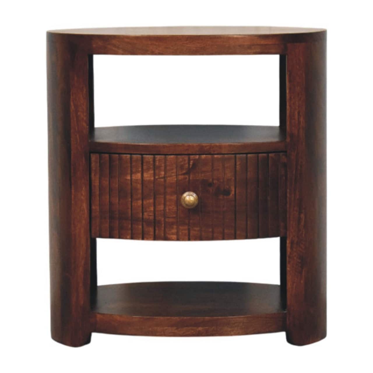 Artisan Furniture Solid Wood Bordeaux Side Table , Brown