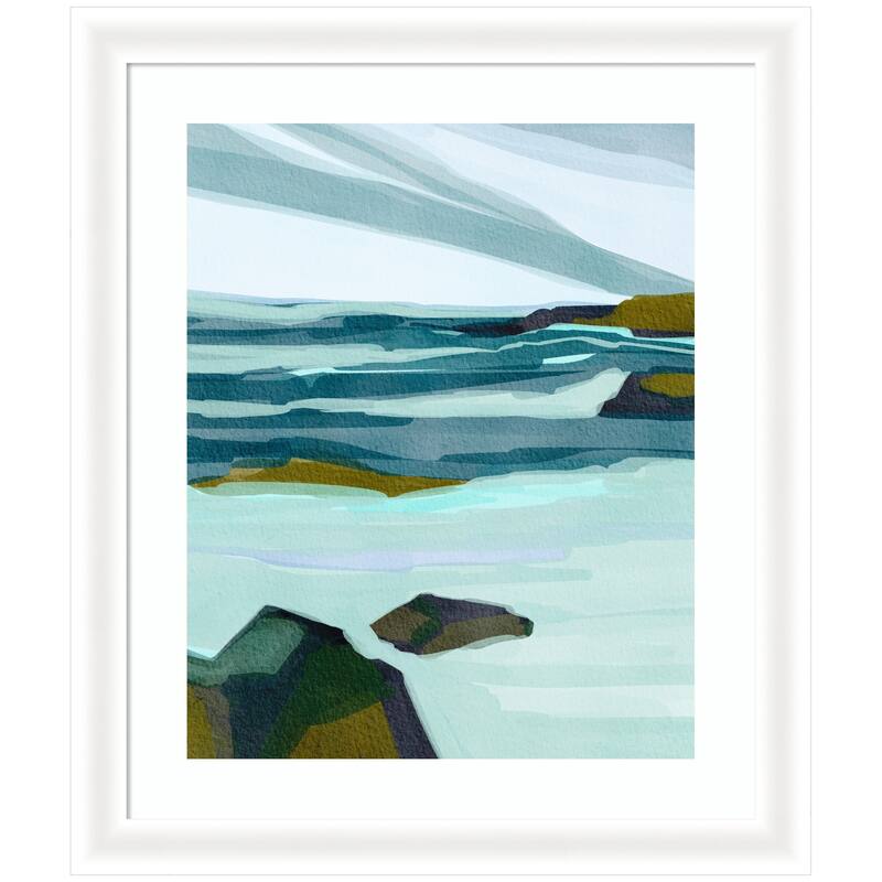 Kate and Laurel Framed Art Ocean Breeze by Nikita Jariwala - 23x27 - White