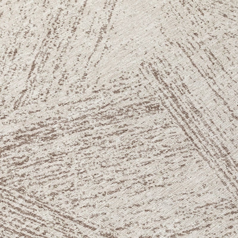 Machine Washable Indoor/ Outdoor Solid Geo Chantille Rug