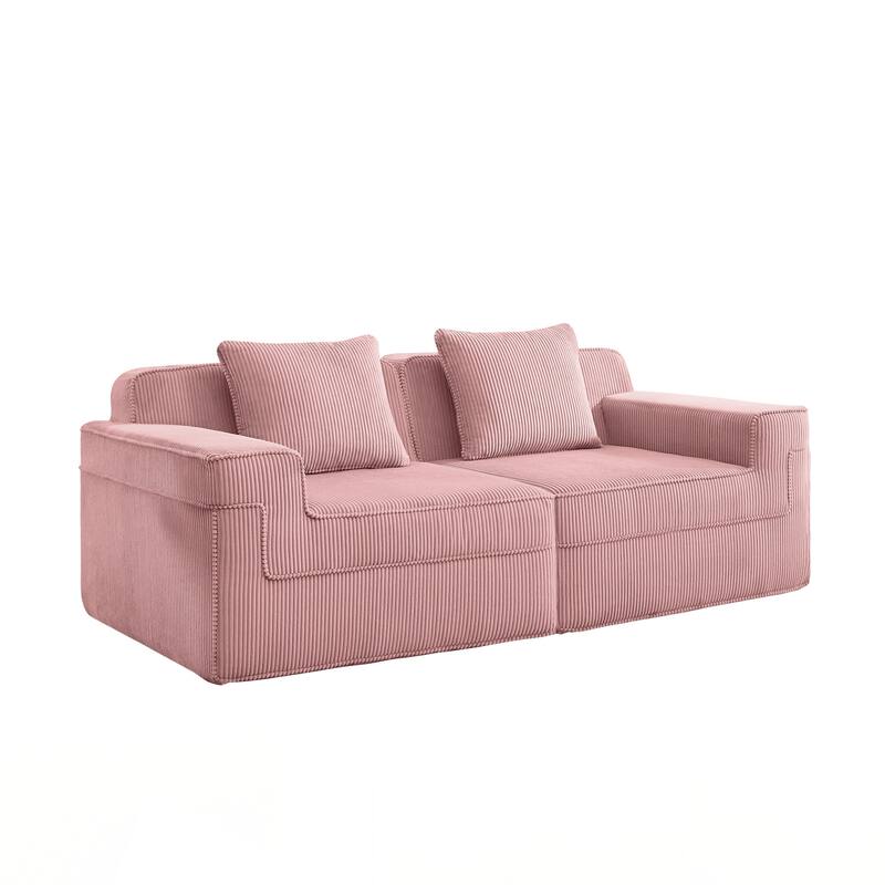 Modular 2 Seat Loveseat Boneless Sofa, Cloud Sectional Couch with Deep Seat