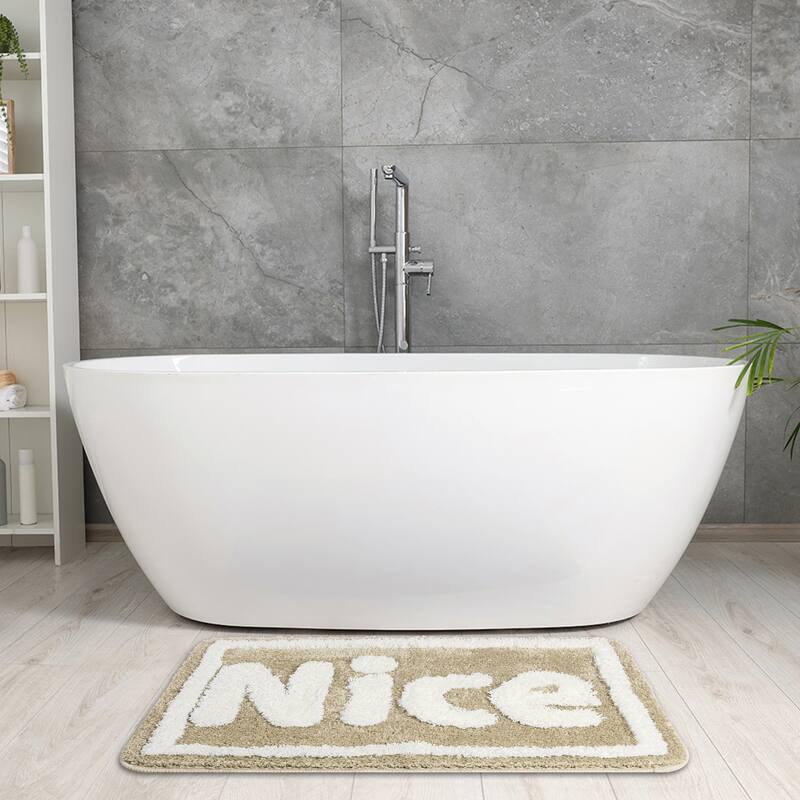 Plush Non-slip Bathroom Letter Rug, Soft Absorbent Bath Mat for Bathroom, Floor, Tub, Shower Room