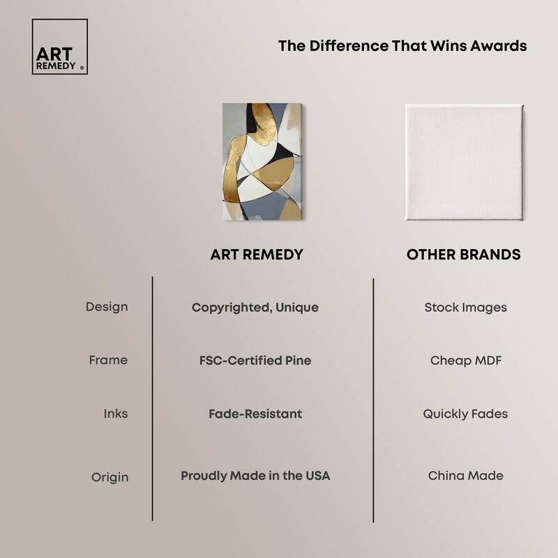 Gold Leaf Contours Canvas by Art Remedy, Gallery Wrapped