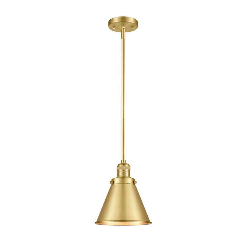 Innovations Lighting Appalachian - 1 Light 8" Stem Hung Mini Pendant - Satin Gold