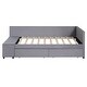 preview thumbnail 8 of 16, Twin Size L-Shaped Upholstered Platform Bed with Built-In Storage and Drawers, Velvet Fabric