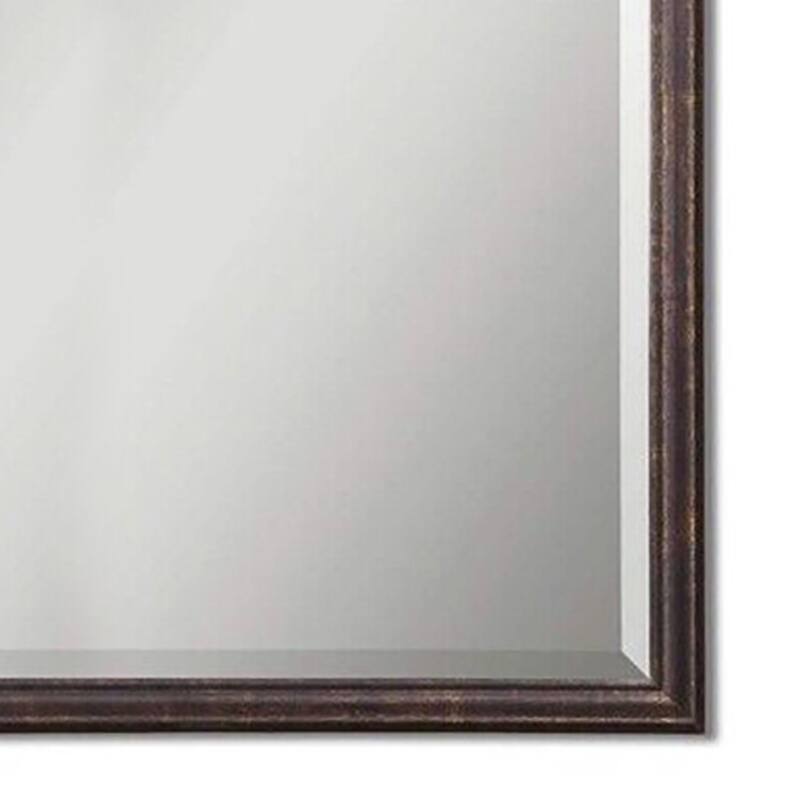 Contemporary Wood Vanity Mirror Distressed Bronze/Gold - 20"x32"