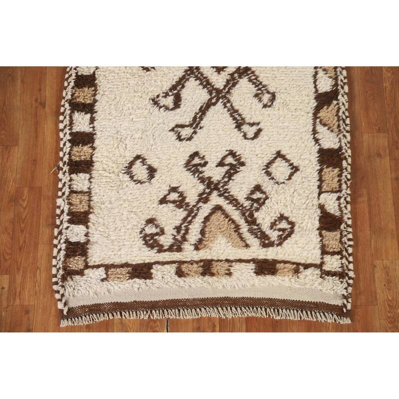 Vegetable Dye Anatolian Turkish Runner Rug Hand-knotted Wool Carpet - 3'3"x 10'4"