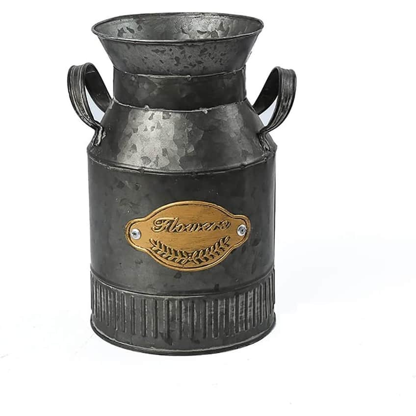 Shabby Chic Flower Vase Metal Rustic Holder