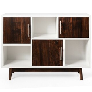 Wood Display Storage Cabinet Console Table TV Stand Multipurpose with ...