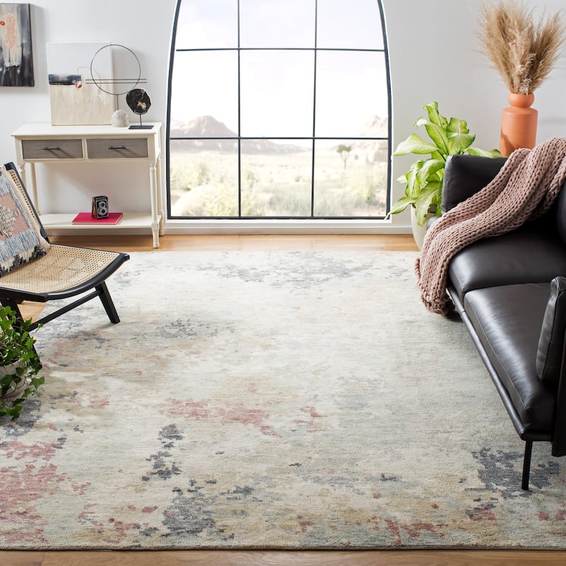 SAFAVIEH Hand-Knotted Samarkand Ruchma Wool Rug - 6' x 9' - Grey/Ivory