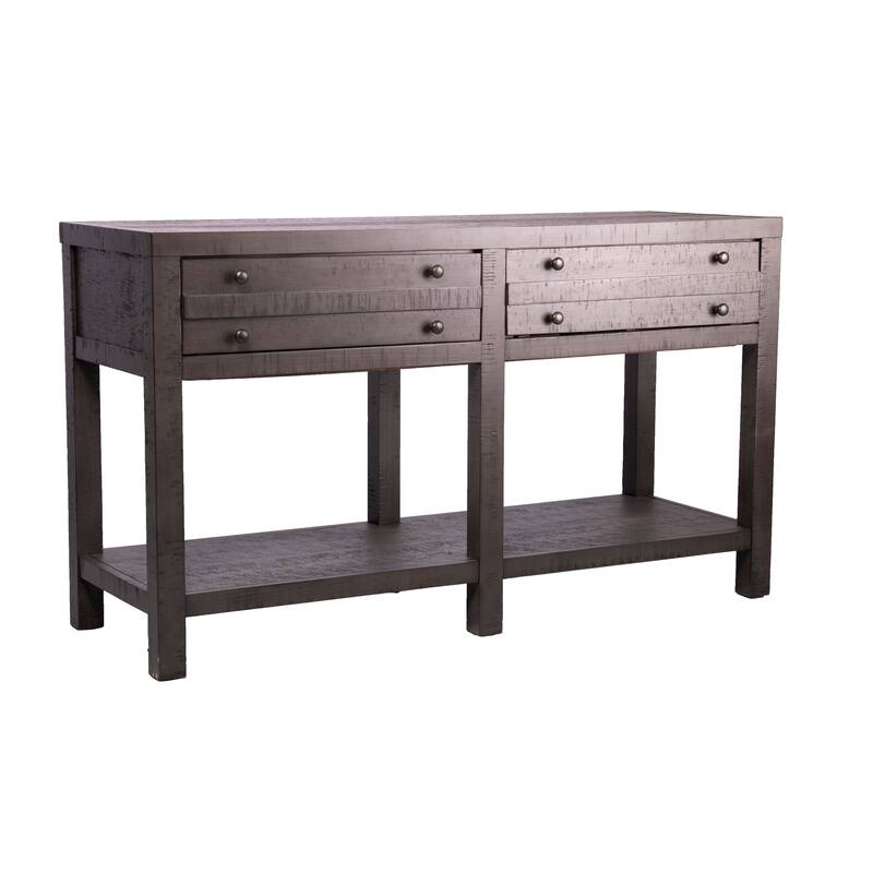 Best Quality Furniture Rustic Wood Console 2 Drawers & Lower Shelf - Console Table