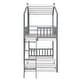 preview thumbnail 18 of 20, Twin Over Twin Bunk Bed Wood Bed with Roof, Window, Ladder