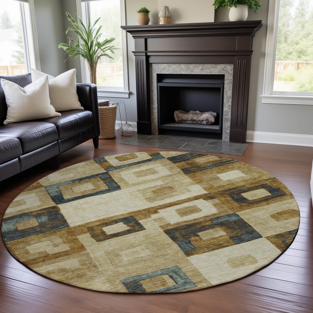 Premium Washable Super Soft Blocky Contemporary Mayfield Rug