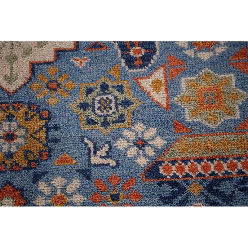 Geometric Khotan Indian Area Rug Handmade Wool Carpet - 8'9"x 11'8"