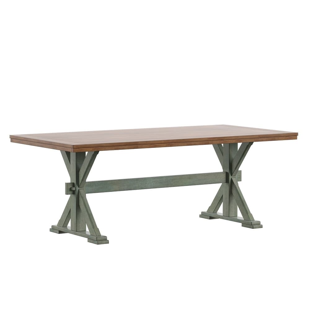 Eleanor 78-inch Oak Dining Table with X-base by iNSPIRE Q Classic