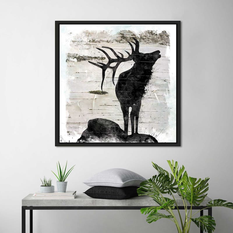 "Birchbark Elk" by Carol Robinson Print on Floating Canvas