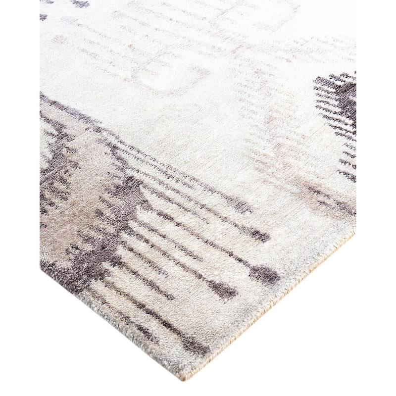 Modern One-of-a-Kind Hand-Knotted Area Rug, Gray - 9' 2" x 11' 9"