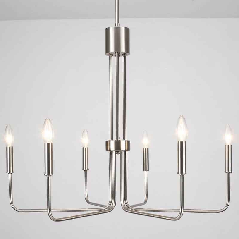 6-Light Candle Style Modern Chandelier for Dining Room