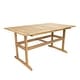 preview thumbnail 2 of 6, Sunnydaze 57" Hatteras Acacia Wood Outdoor Dining Table with Umbrella Hole
