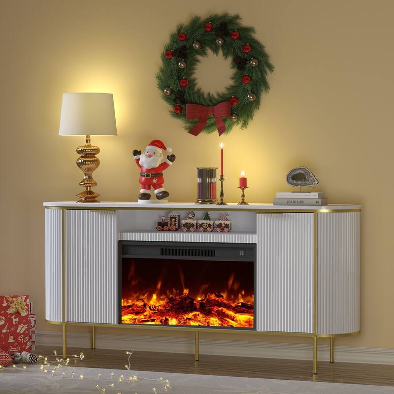 67" Electric Fireplace TV Stand Console Table for TVs up to 75"