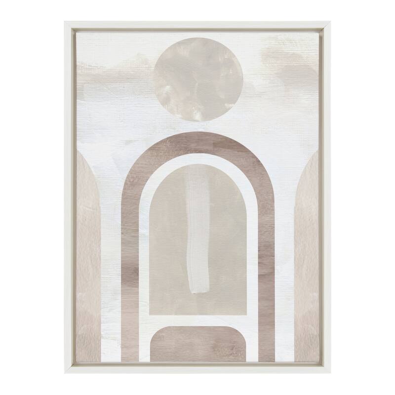 Kate and Laurel Sylvie Sahara Gray Framed Canvas by Alexander Ginzburg