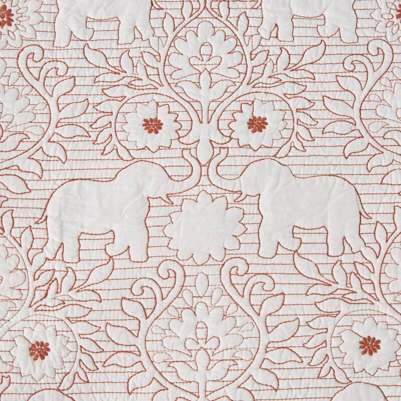 The Curated Nomad Ambrose Coral 3 Piece Reversible Cotton Quilt Set