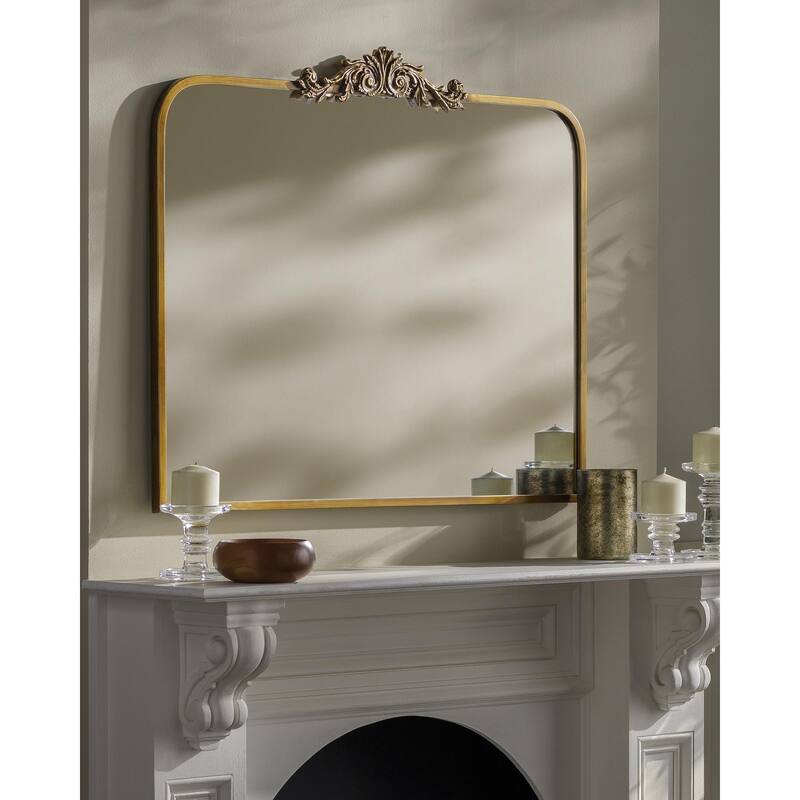 Livabliss Aarlen Traditional Overmantel Mirror - 29"H x 36"W x 2"D - Gold