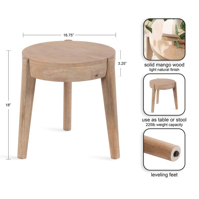 Kate and Laurel Vola Wood Side Table - 17x17x18