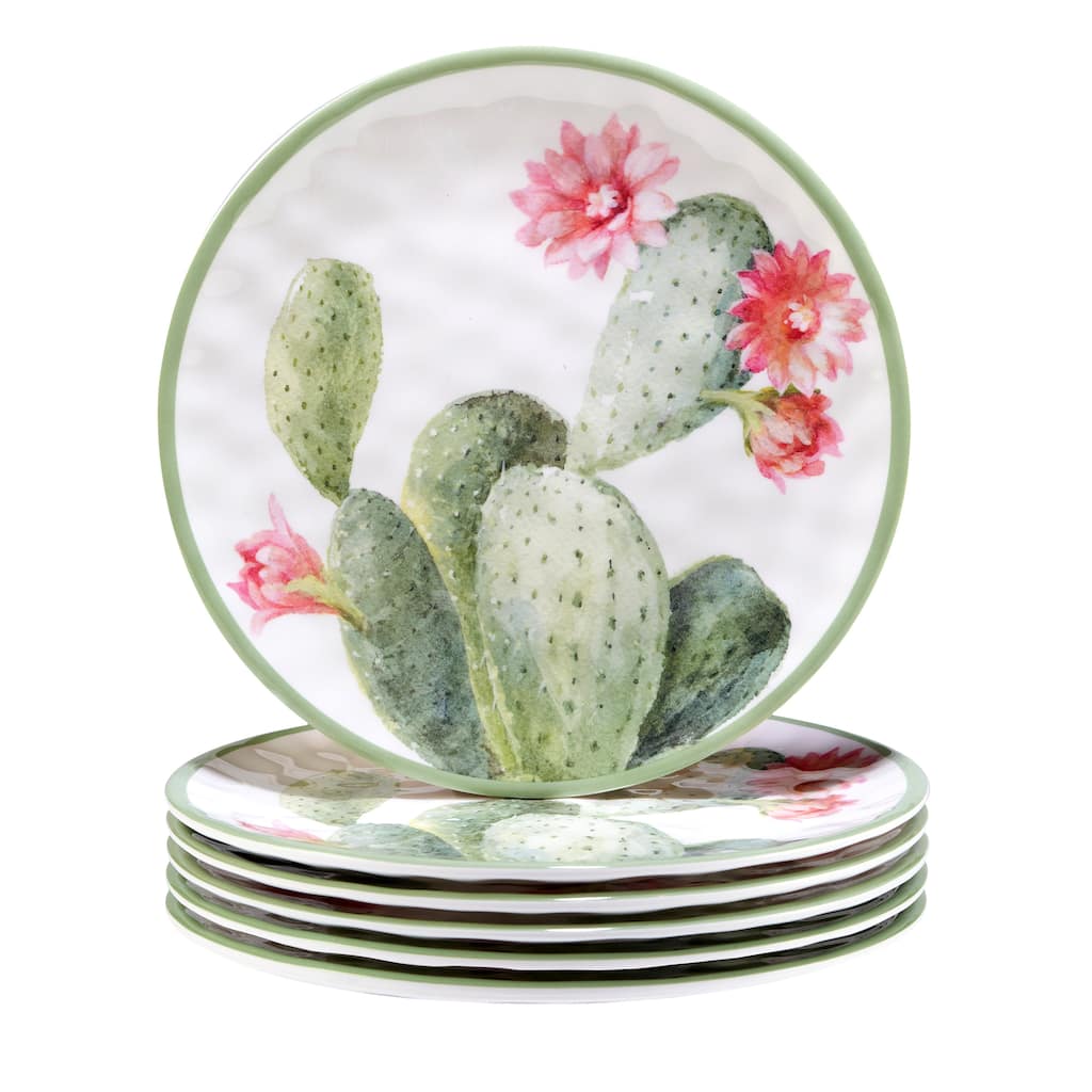Certified International Desert Beauty 9" Melamine Salad/Dessert Plates, Set of 6 - 9" Dia