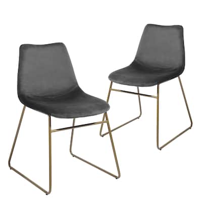 Homylin Batassel Velvet Dining Chairs, Upholstered Reception Chairs, with Metal Legs for Home Kitchen, Living Room(set of 2)