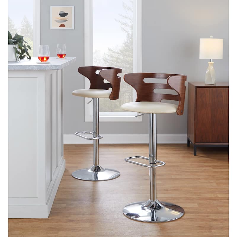 Carson Carrington Cranagh Adjustable Bar Stool with Rounded Rectangle Footrest (Set of 2)