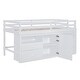 preview thumbnail 10 of 13, Elegant design Twin Size Loft Bed with 4 Drawers, Underneath Cabinet and Shelves, Space-saving, Solid Construction, White