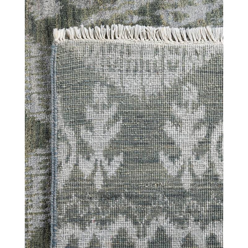 Ikat One-of-a-Kind Hand-Knotted Area Rug - Gray, 9' 0" x 12' 1" - 9' 0" x 12' 1"