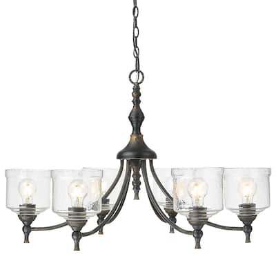 Golden Lighting 0806-6 Keating 6 Light 34" Wide Chandelier