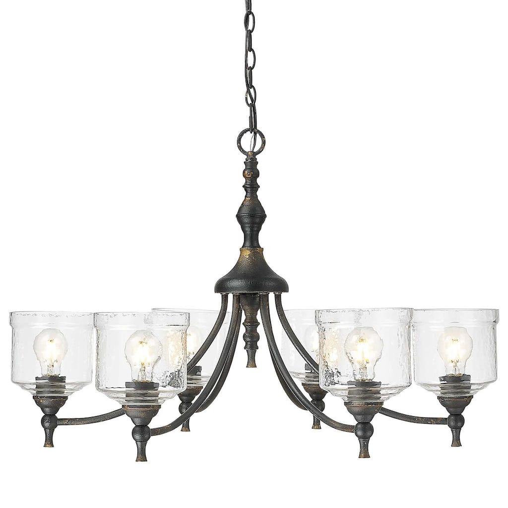 Golden Lighting 0806-6 Keating 6 Light 34" Wide Chandelier
