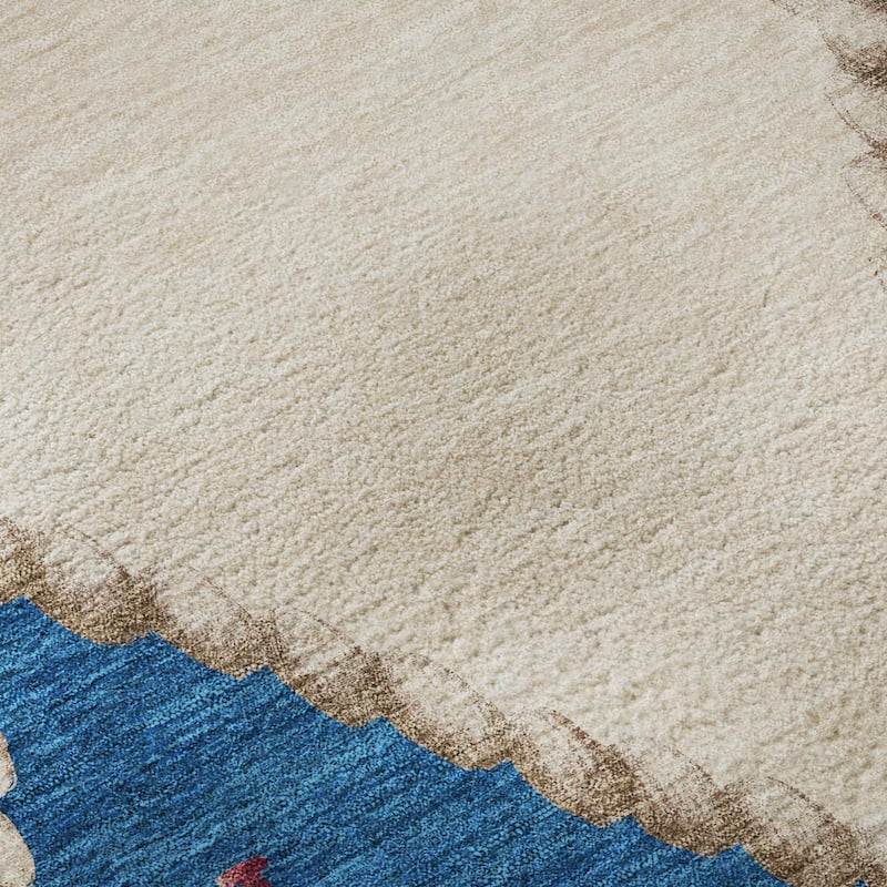 Premium Washable Super Soft Lighthouse Anchor Coastal Mayfield Rug