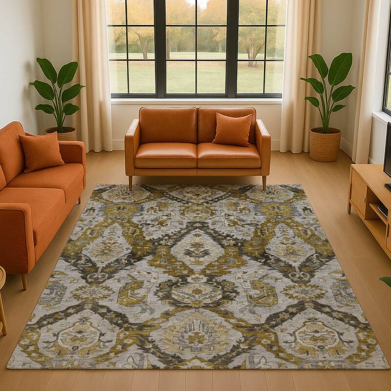 Premium Washable Super Soft Global Traditional Mayfield Rug - Brown - 3' x 5'