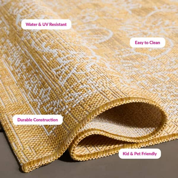 dimension image slide 2 of 10, SAFAVIEH Courtyard Aquata Indoor/ Outdoor Waterproof Patio Backyard Rug